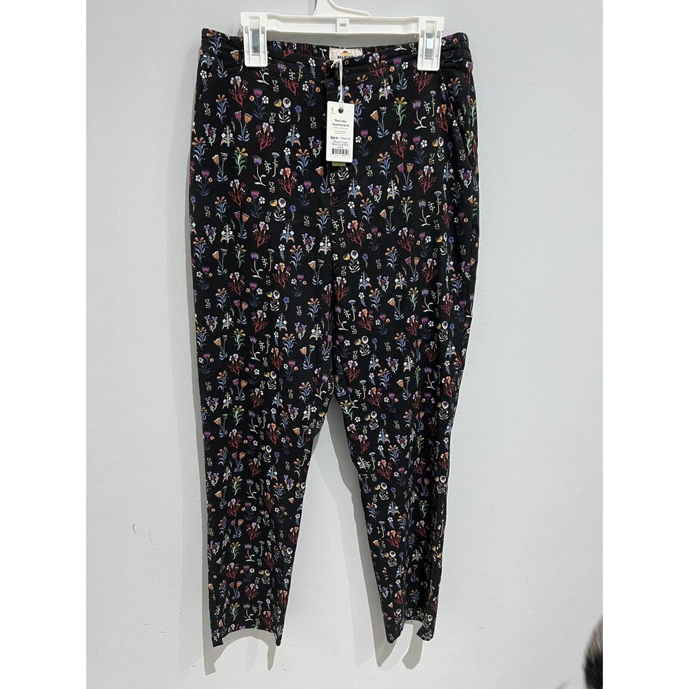 Marine Layer Allison Black Floral Trouser‎ Pant Size Small NWT